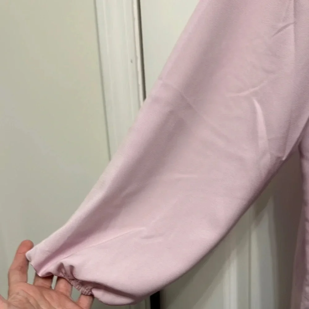 J. Crew Pink Puff Sleeve Keyhole Top‎